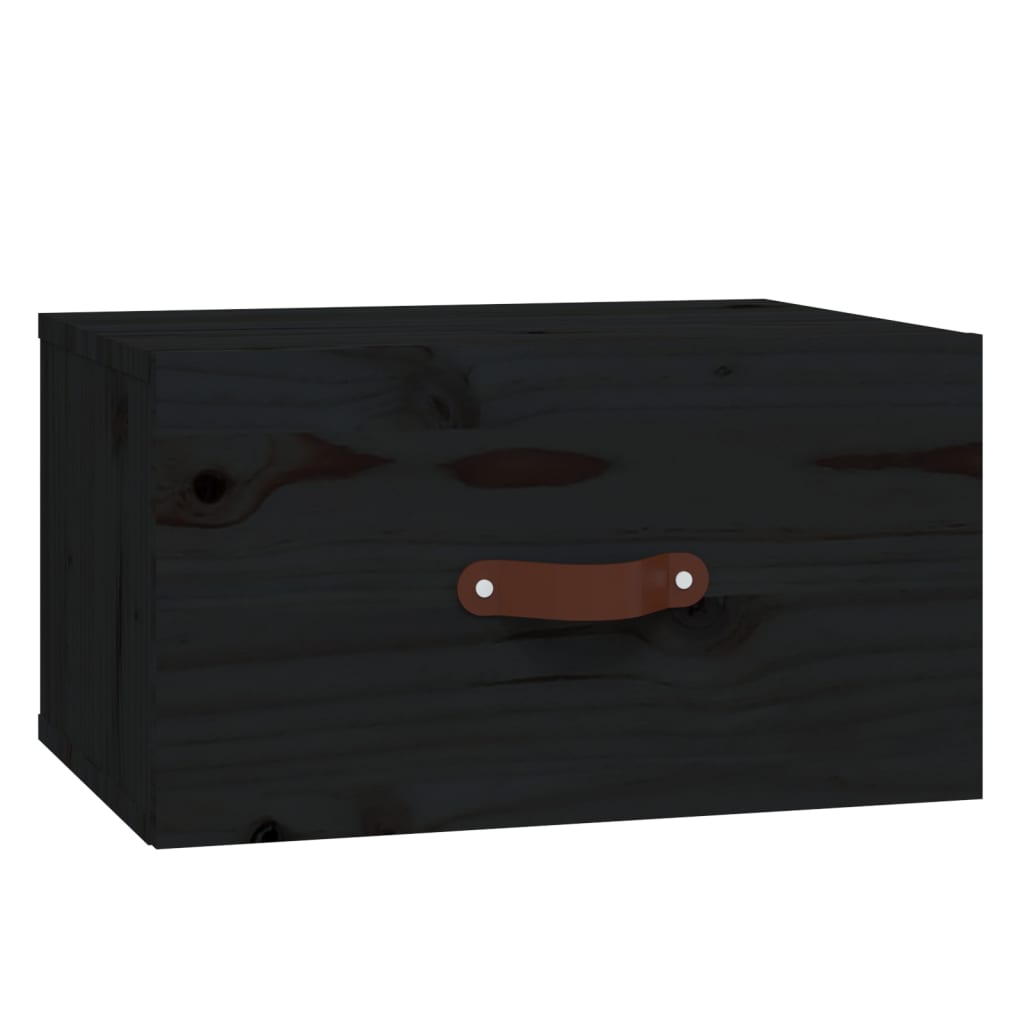 Table de chevet murale noire 40x29,5x22 cm