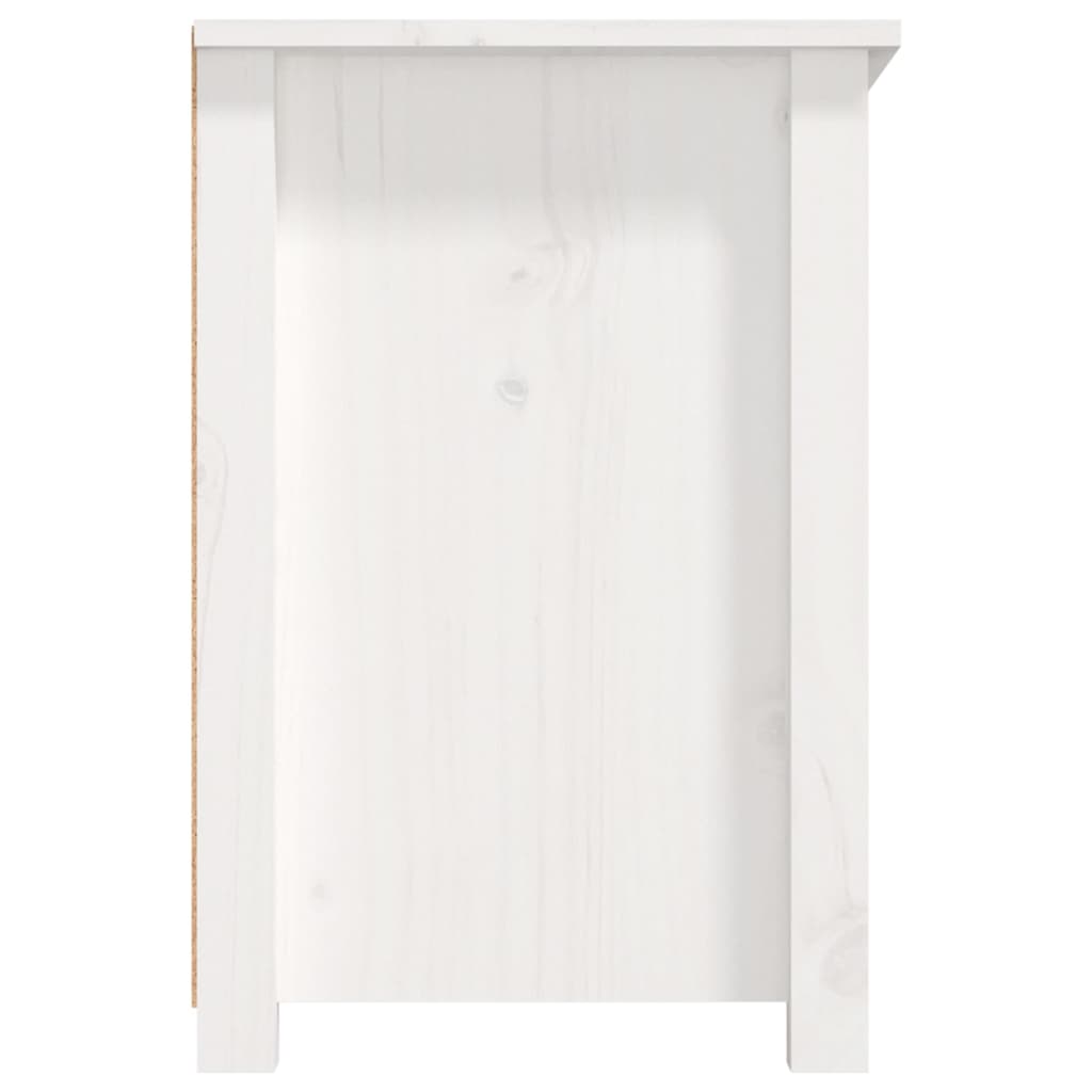 Meuble TV blanc 79x35x52 cm en bois de pin massif