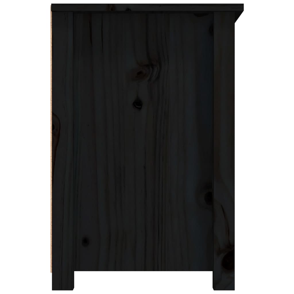 Meuble TV noir79x35x52 cm en bois de pin massif