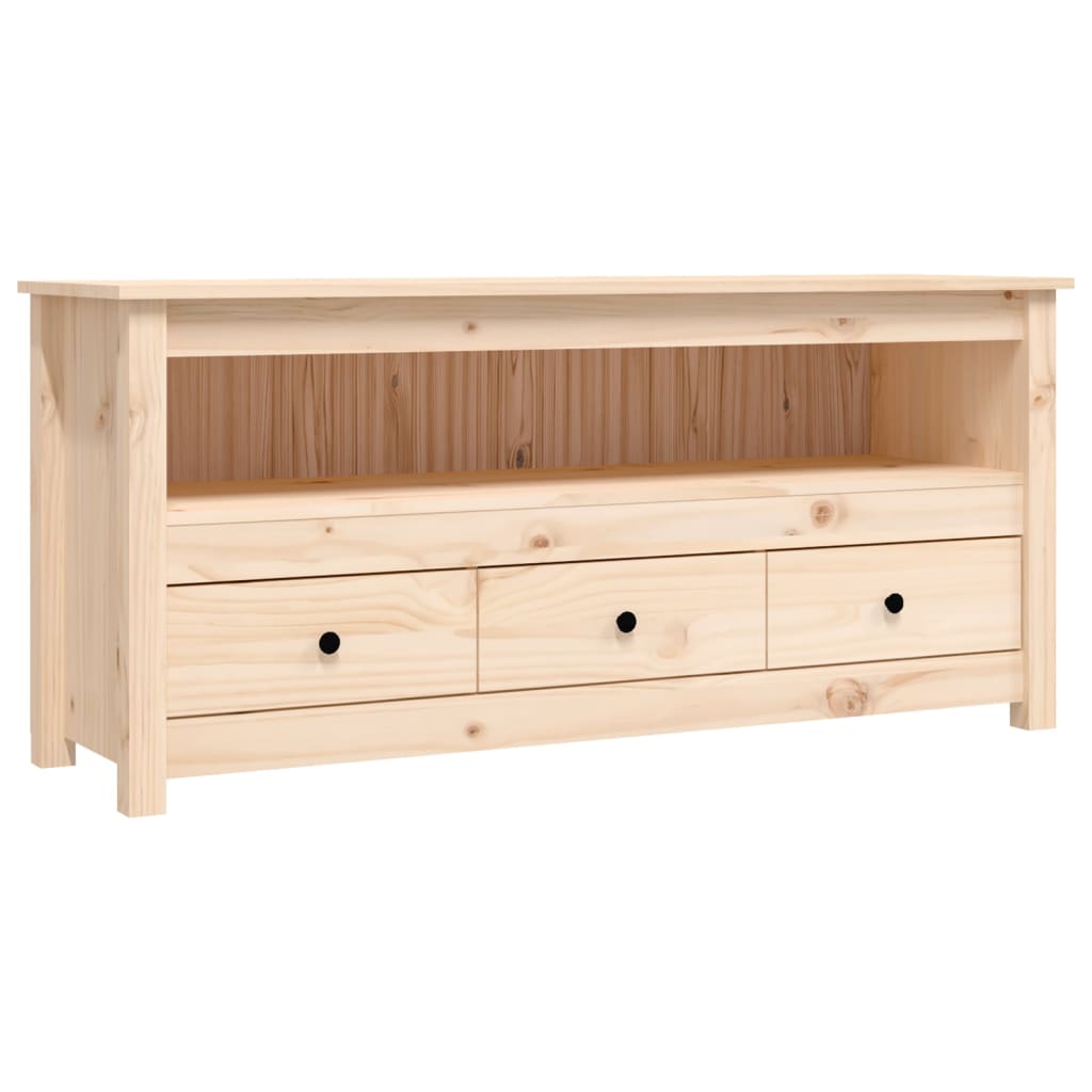 Meuble TV 114x35x52 cm en bois de pin massif