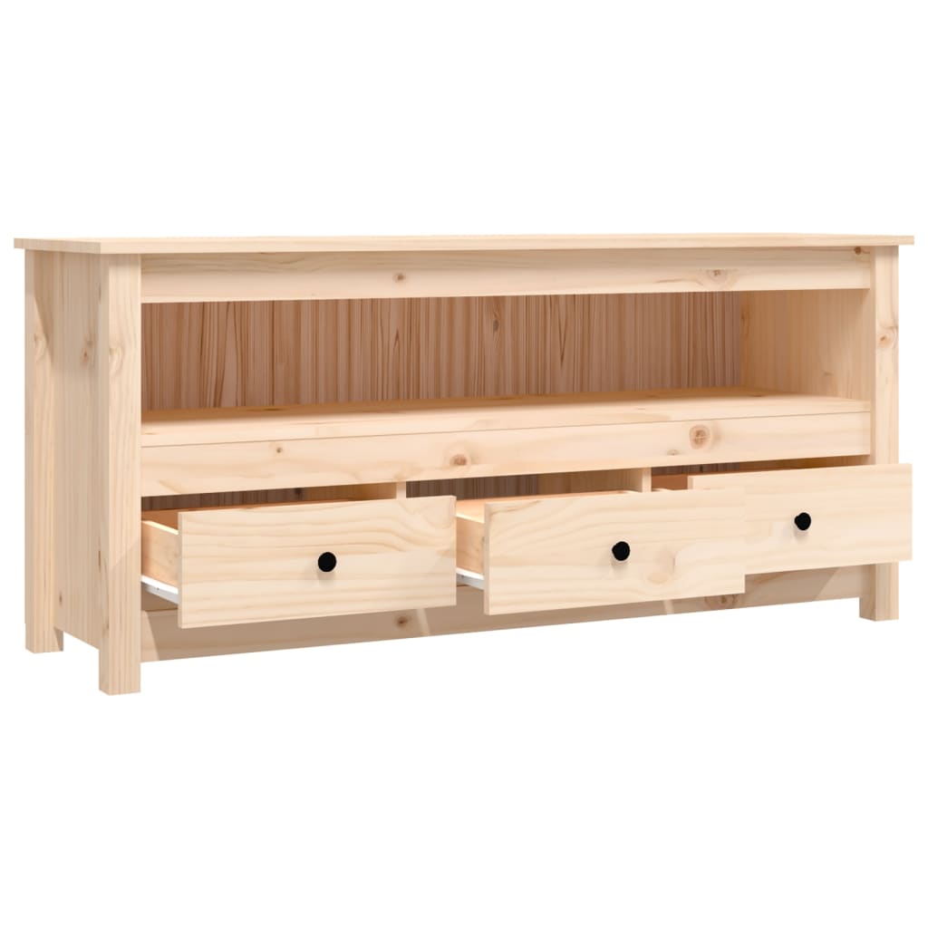 Meuble TV 114x35x52 cm en bois de pin massif