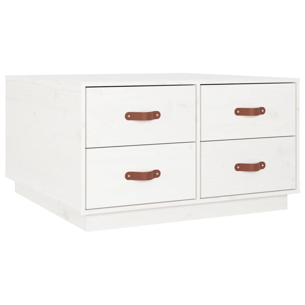 Coffee Table White 80x80x45 cm Solid Pine