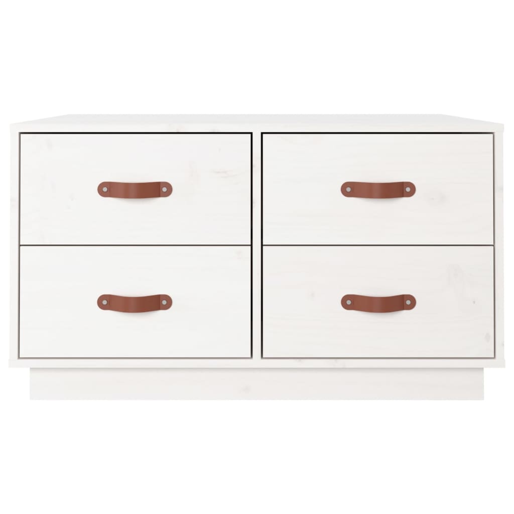 Coffee Table White 80x80x45 cm Solid Pine
