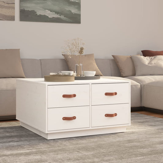 Coffee Table White 80x80x45 cm Solid Pine