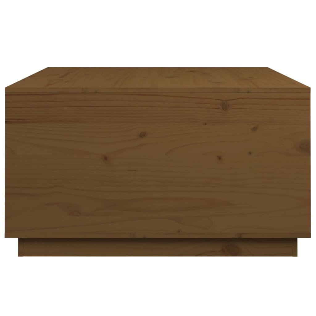 Table basse marron miel 80x80x45 cm en bois de pin massif
