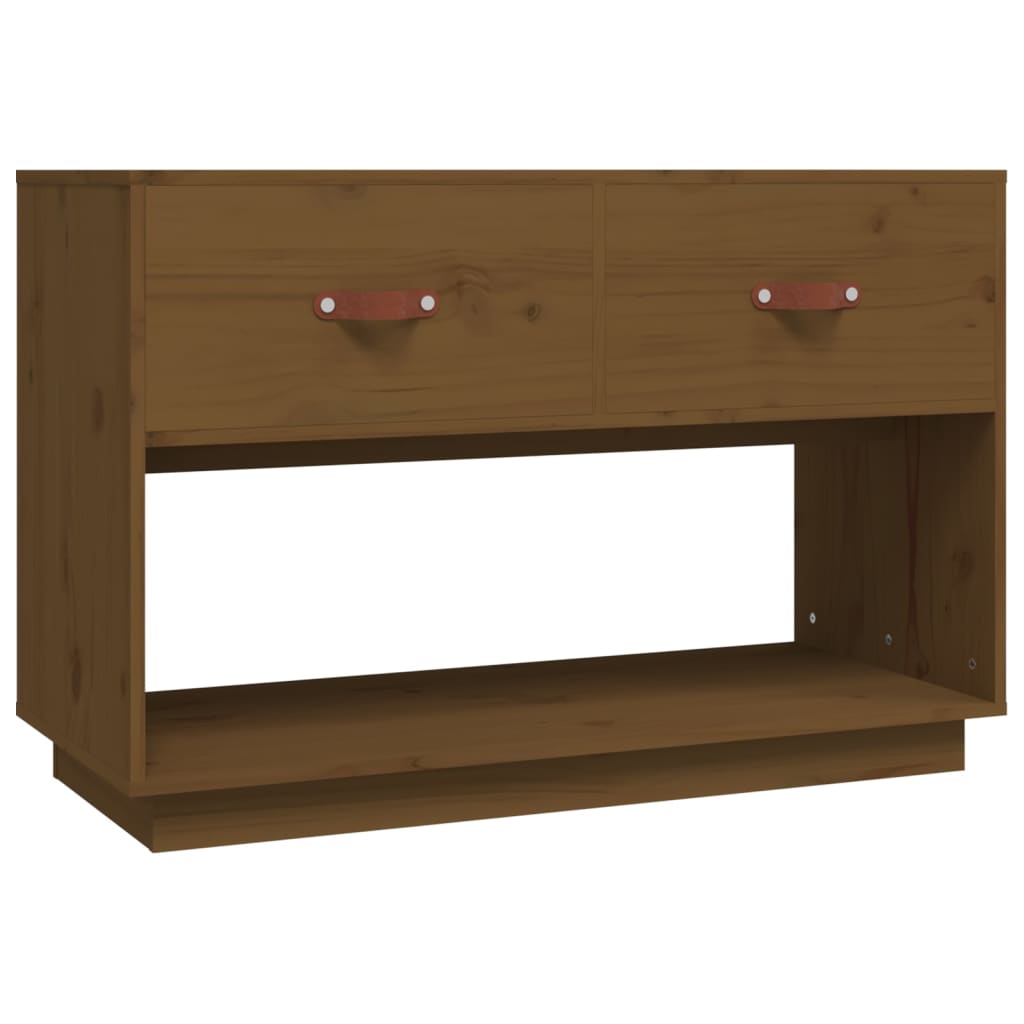 Meuble TV marron miel 90x40x60 cm en bois de pin massif