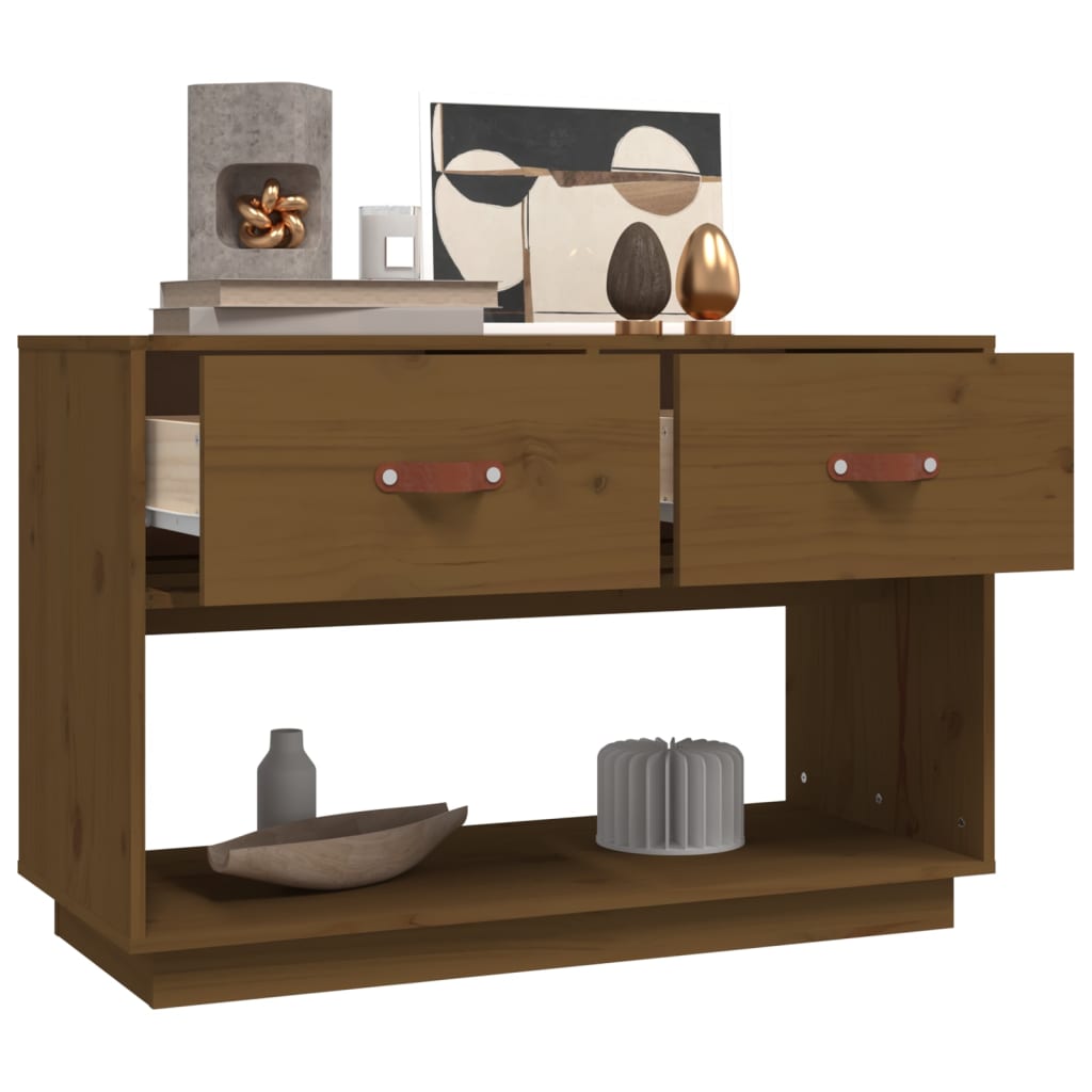 Meuble TV marron miel 90x40x60 cm en bois de pin massif
