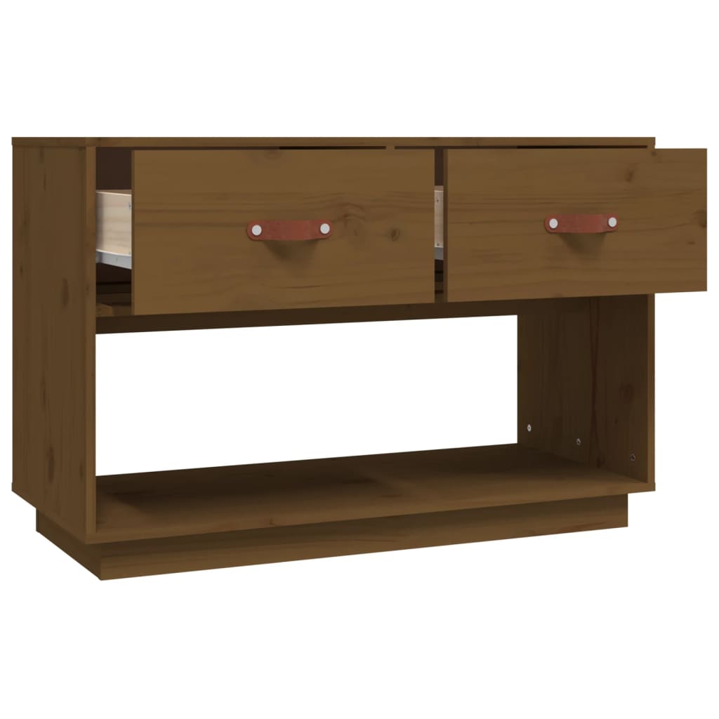 Meuble TV marron miel 90x40x60 cm en bois de pin massif