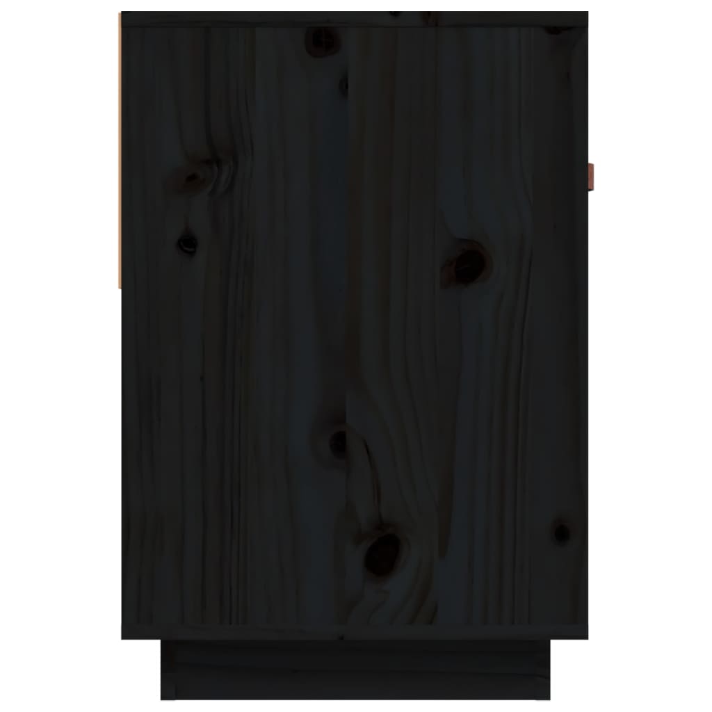 Meuble TV noir 90x40x60 cm en bois de pin massif