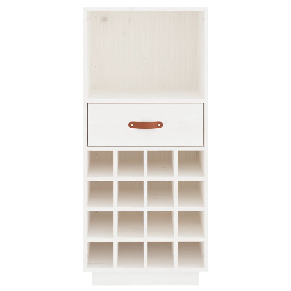 Weinregal Weiß 45x34x100 cm Massivholz Kiefer