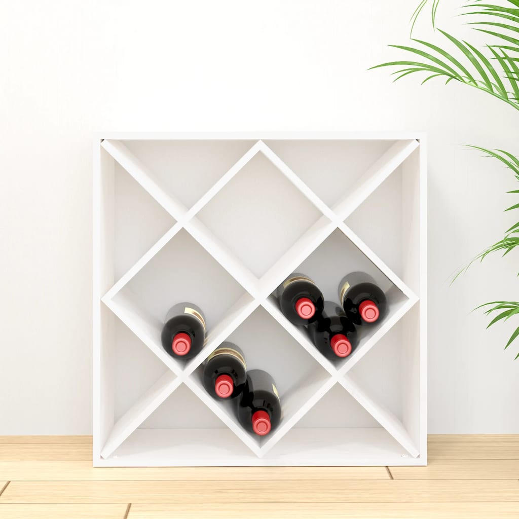 Casier à vin blanc 62x25x62 cm en bois de pin massif