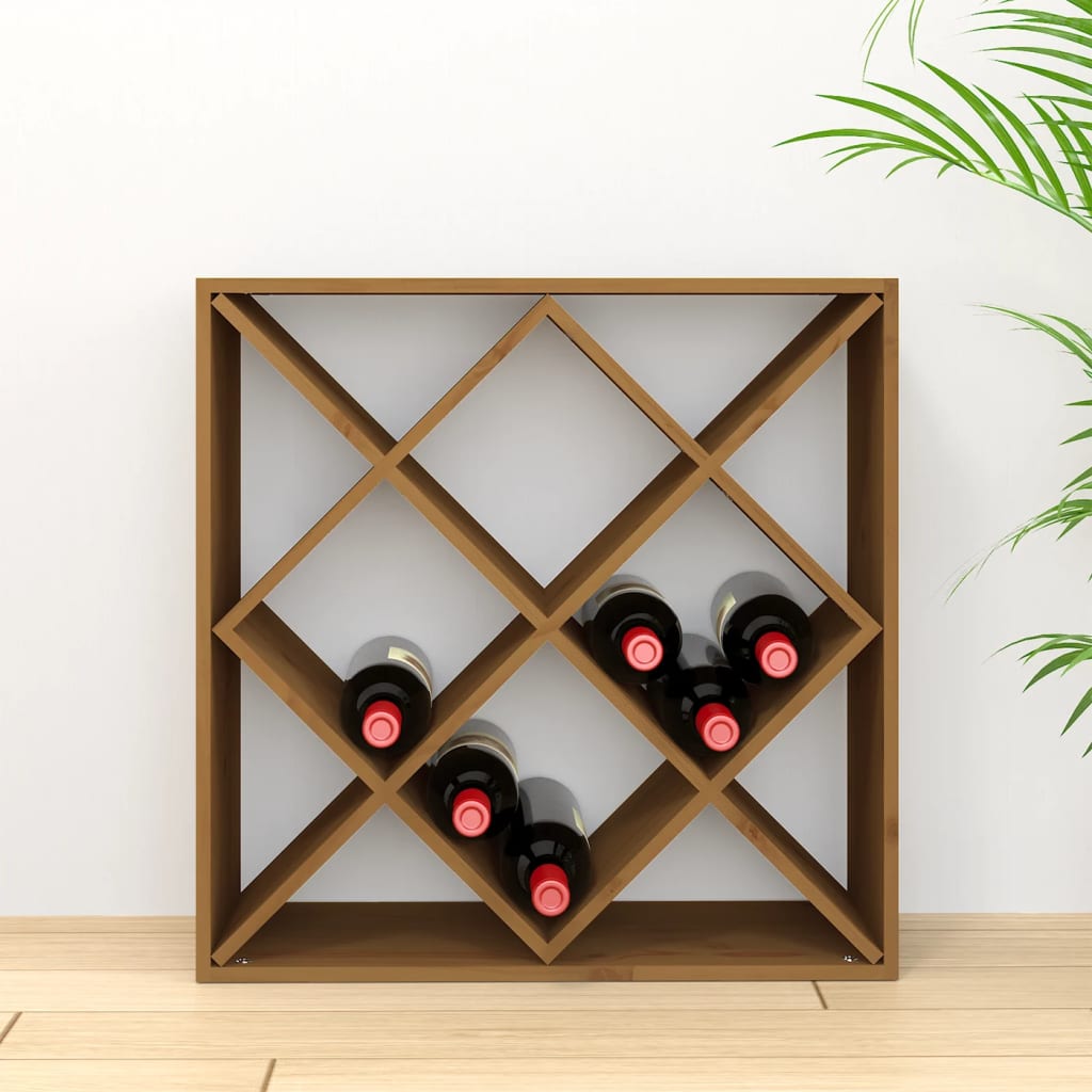 Weinregal Honigbraun 62x25x62 cm Massivholz Kiefer