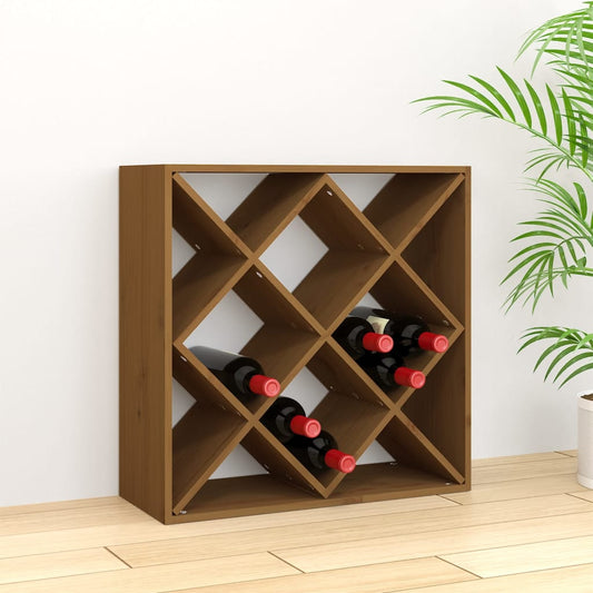 Weinregal Honigbraun 62x25x62 cm Massivholz Kiefer
