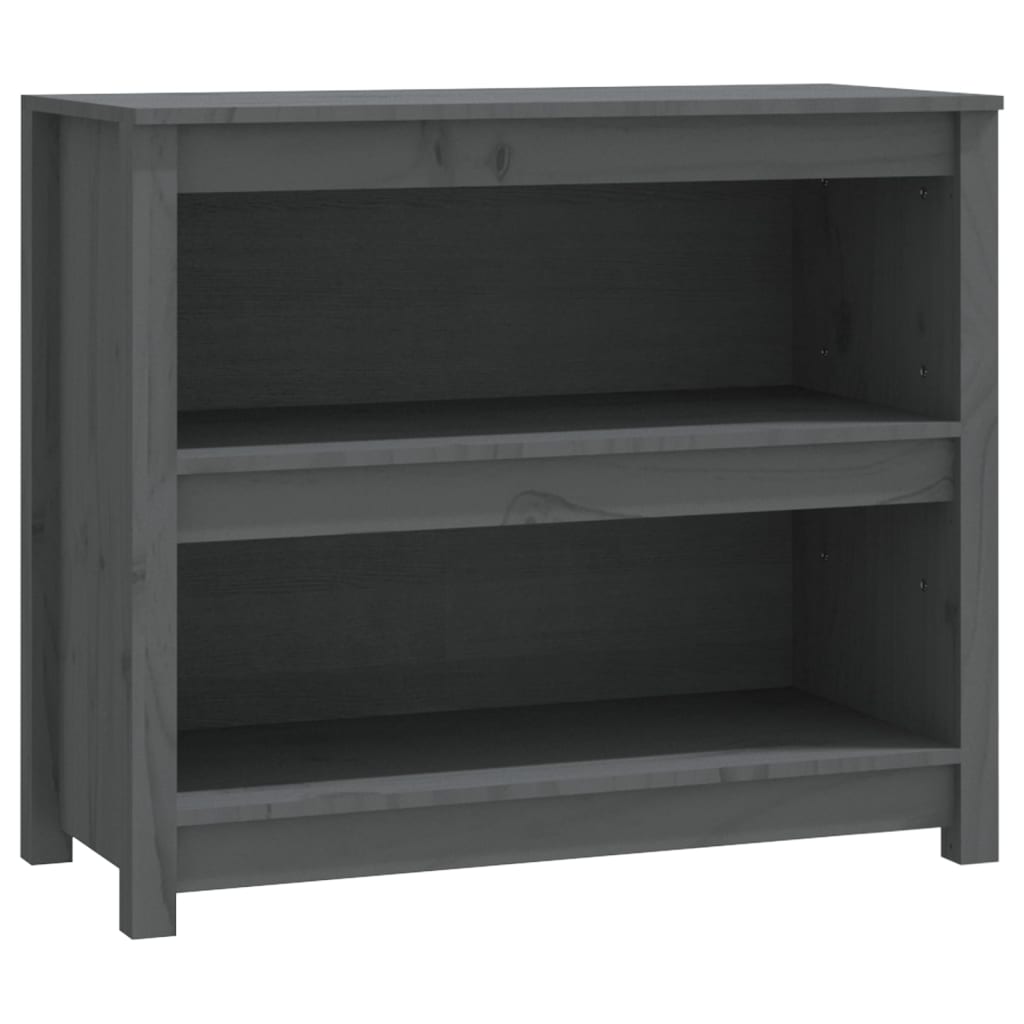 Bookshelf Grey 80x35x68 cm Solid Pine