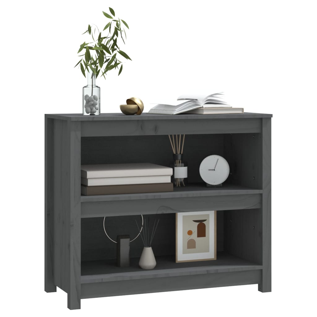 Bookshelf Grey 80x35x68 cm Solid Pine