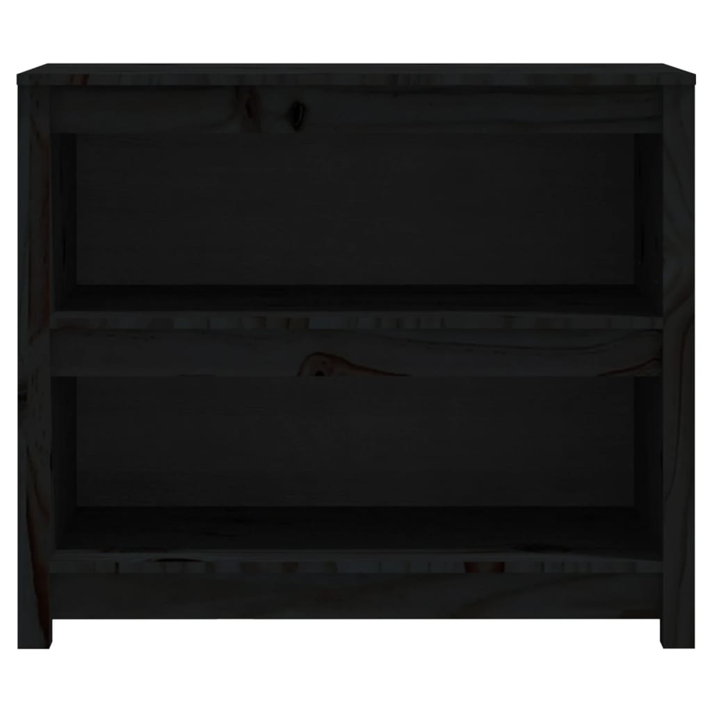 Bookshelf Black 80x35x68 cm Solid Pine
