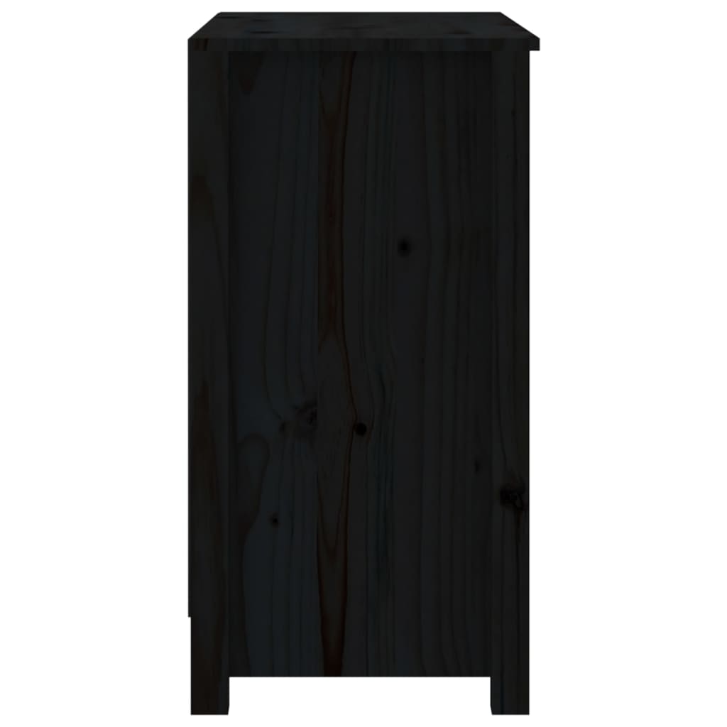 Bookshelf Black 80x35x68 cm Solid Pine