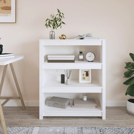 Bücherregal Weiß 80x35x97 cm Massivholz Kiefer