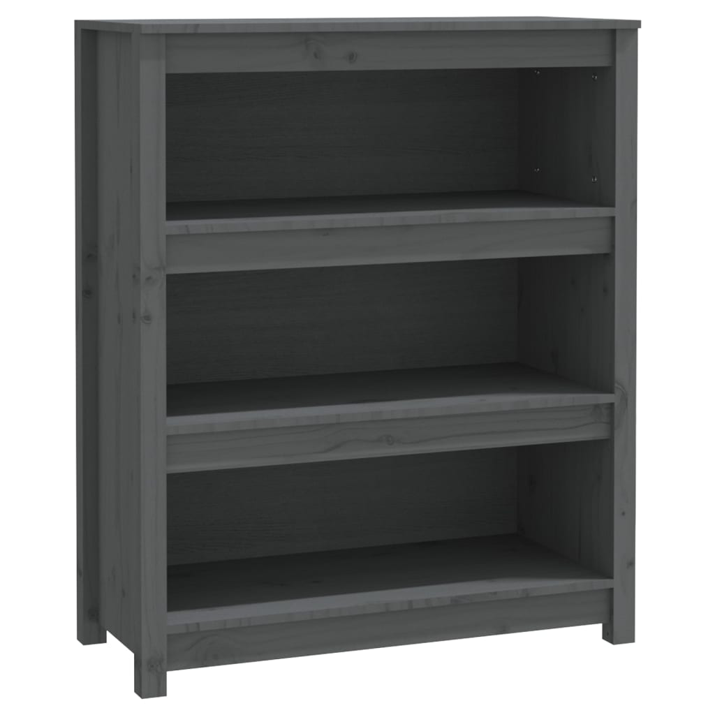 Bookshelf Grey 80x35x97 cm Solid Pine