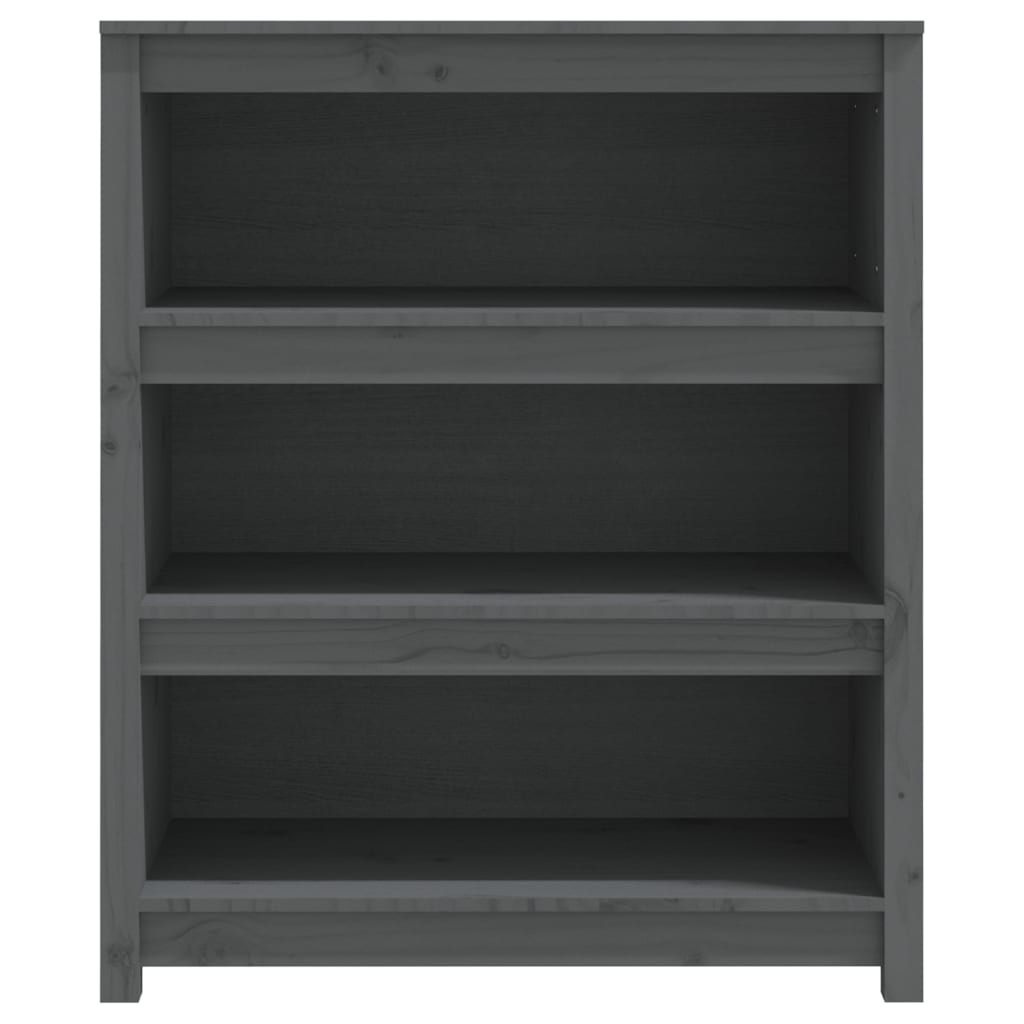 Bookshelf Grey 80x35x97 cm Solid Pine
