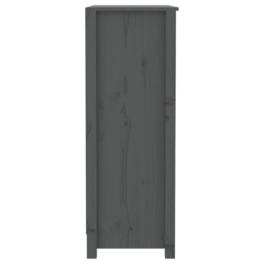 Bookshelf Grey 80x35x97 cm Solid Pine