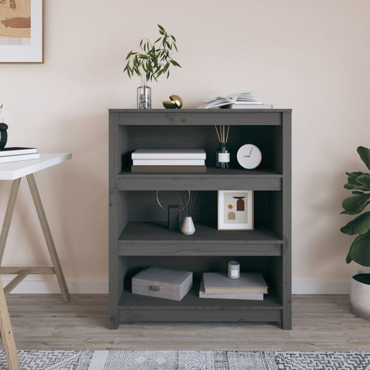 Bookshelf Grey 80x35x97 cm Solid Pine