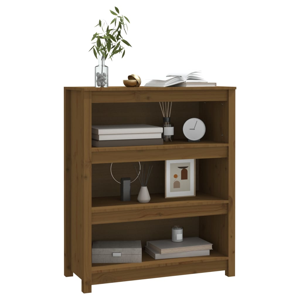 Bookshelf Honey Brown 80x35x97 cm Solid Pine