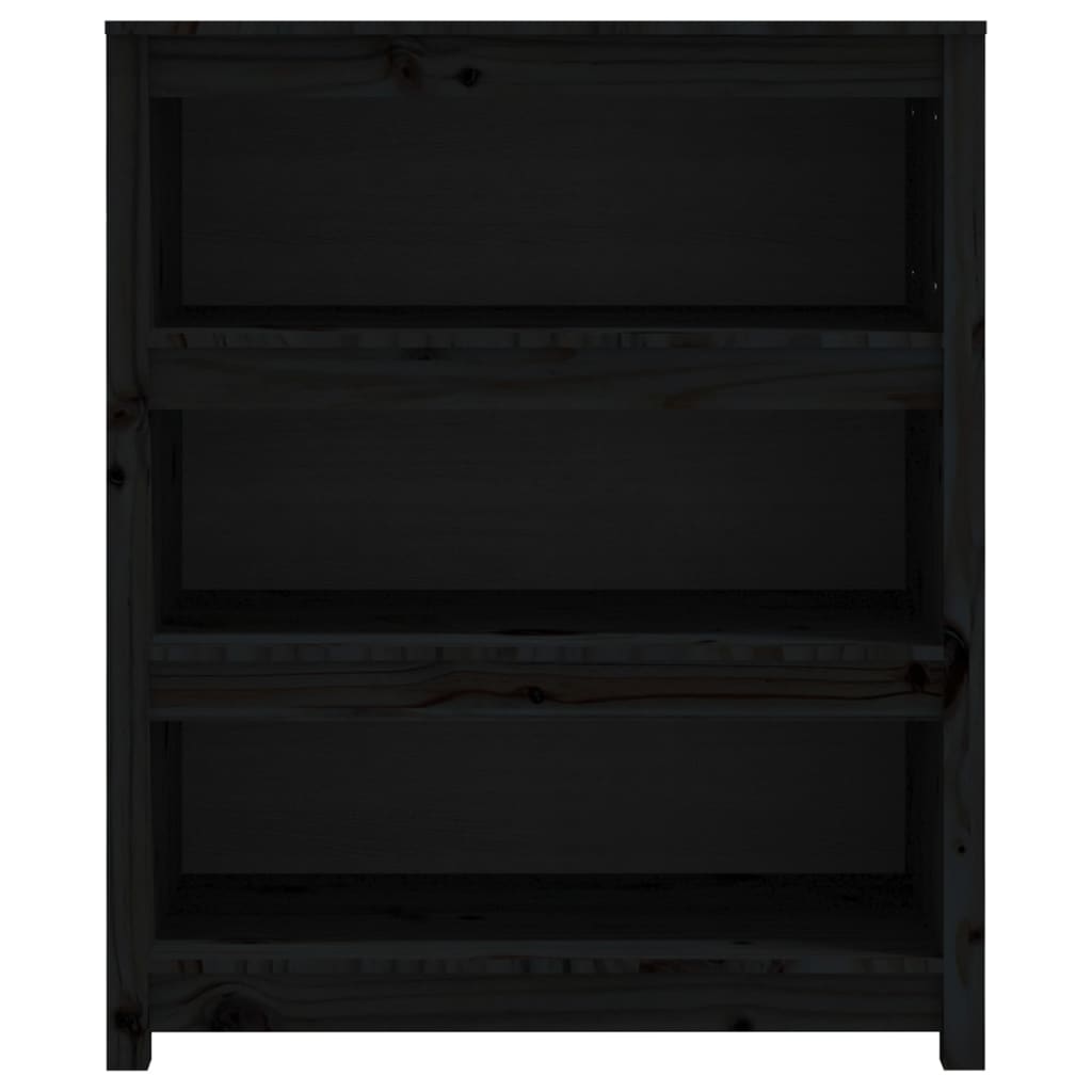 Bookshelf Black 80x35x97 cm Solid Pine