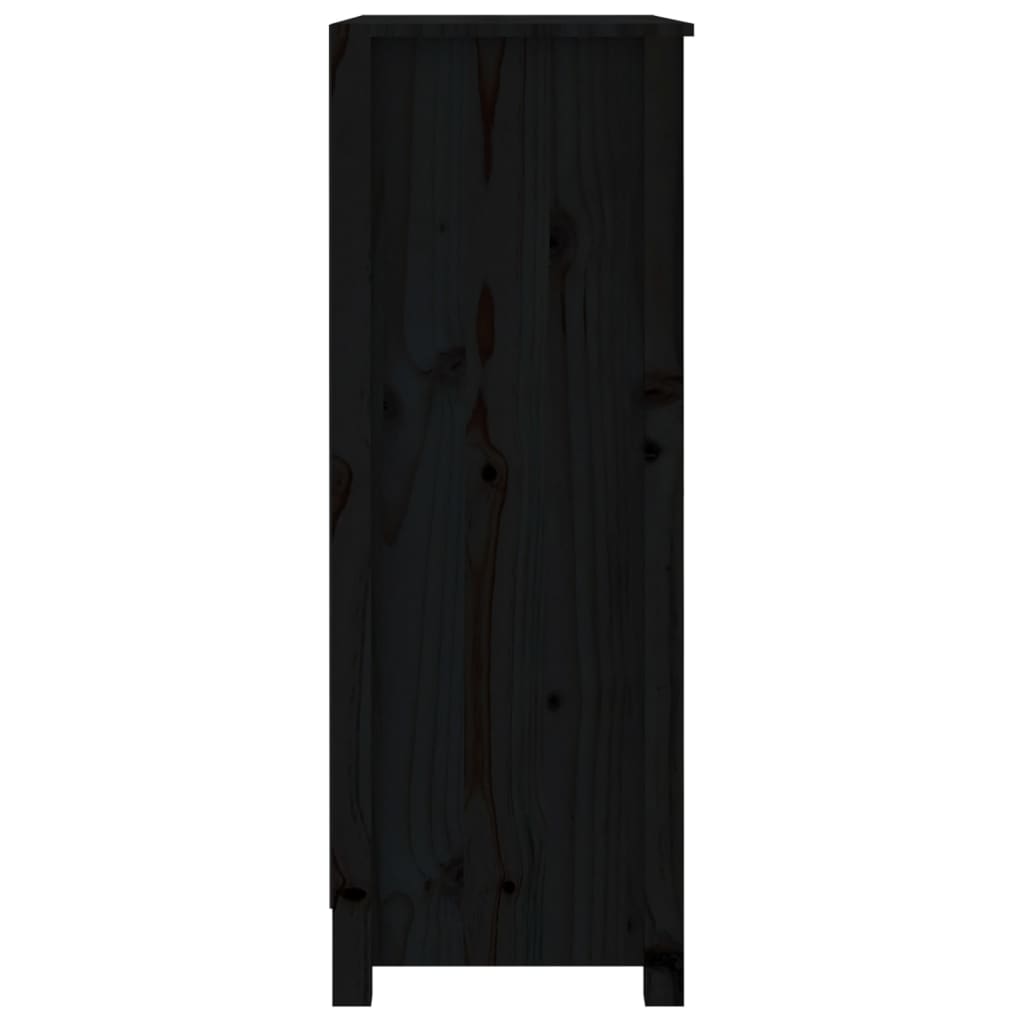 Bookshelf Black 80x35x97 cm Solid Pine