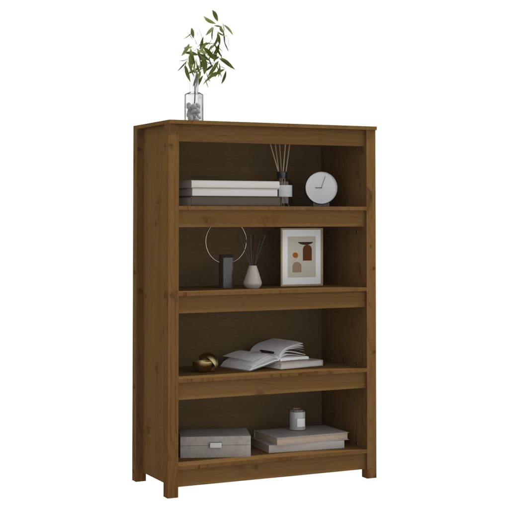 Bookshelf Honey Brown 80x35x126 cm Solid Pine Wood
