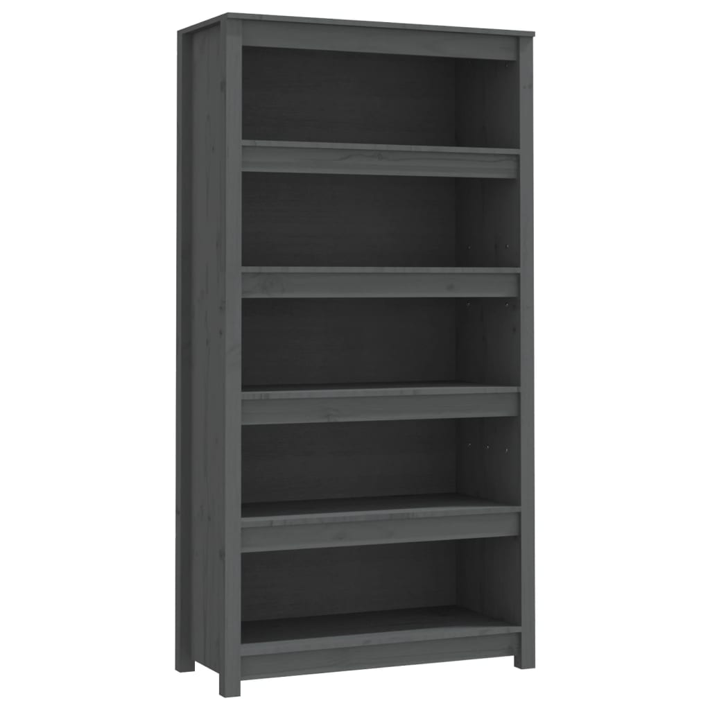 Bookcase Grey 80x35x154 cm Solid Pine