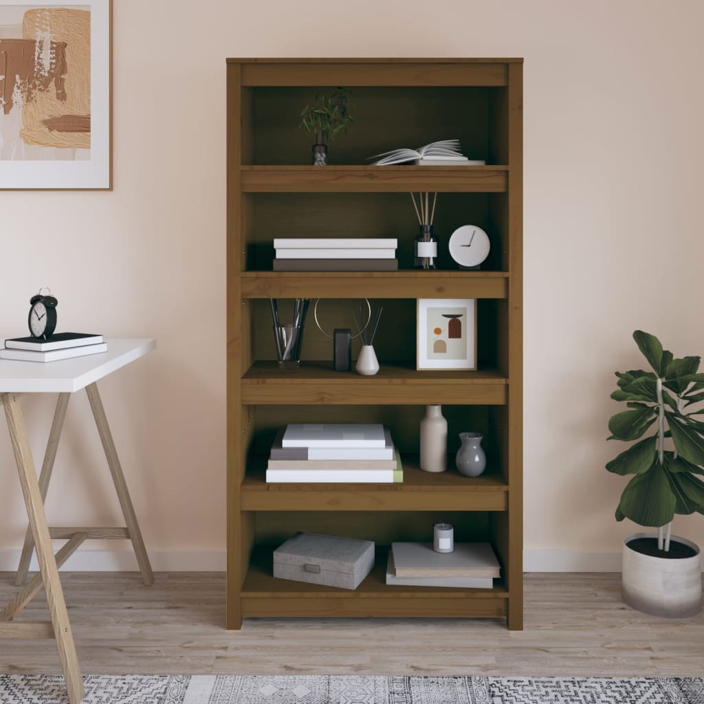Bookshelf Honey Brown 80x35x154 cm Solid Pine