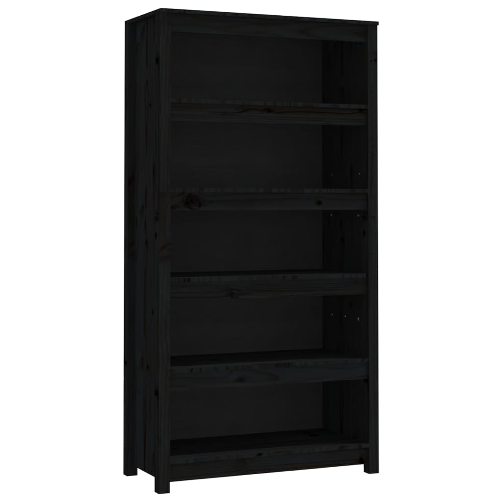Bookshelf Black 80x35x154 cm Solid Pine