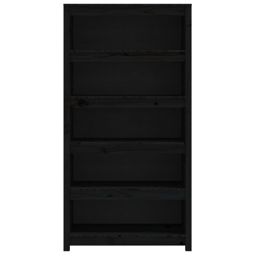 Bookshelf Black 80x35x154 cm Solid Pine