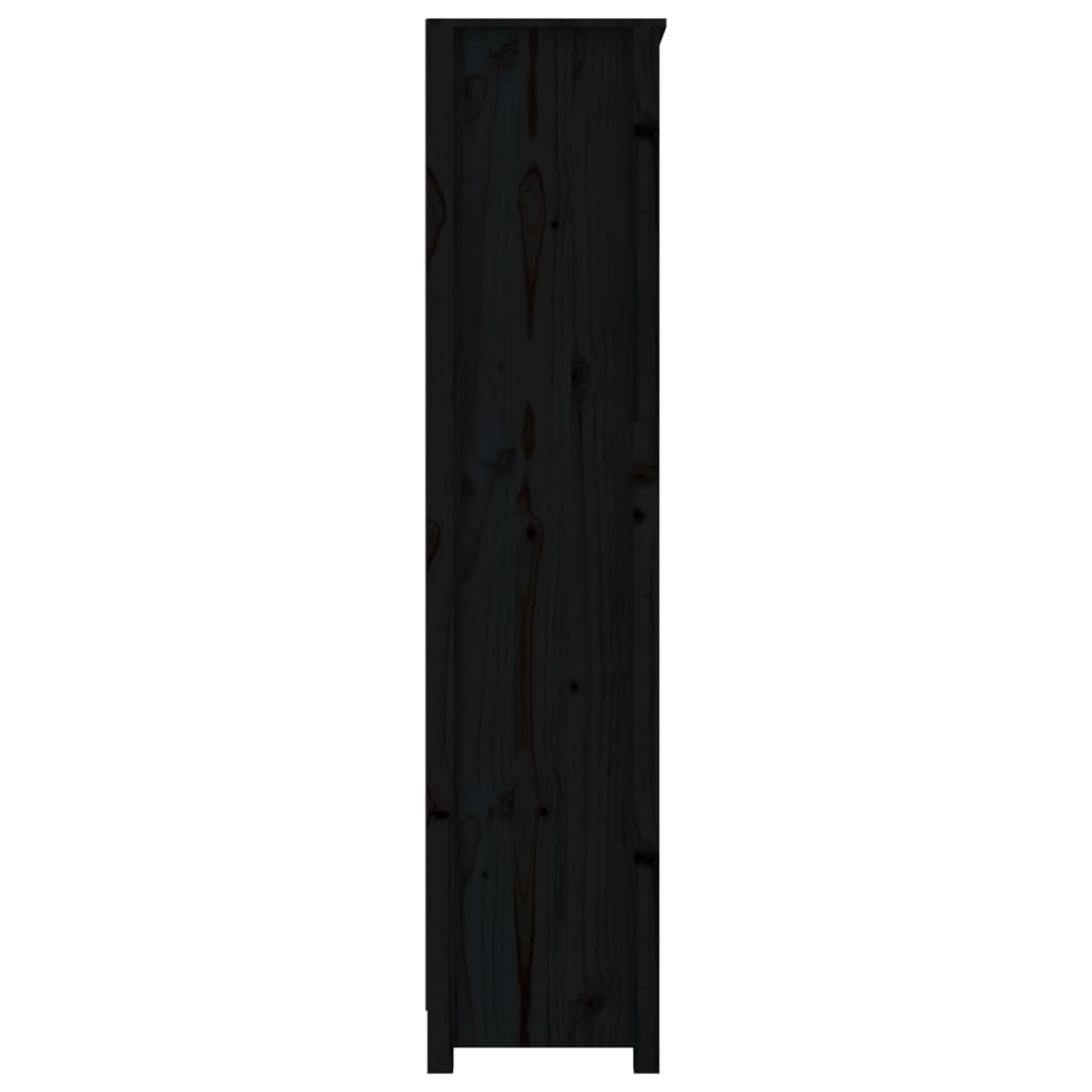 Bookshelf Black 80x35x154 cm Solid Pine