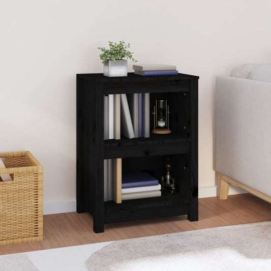 Bookshelf Black 50x35x68 cm Solid Pine