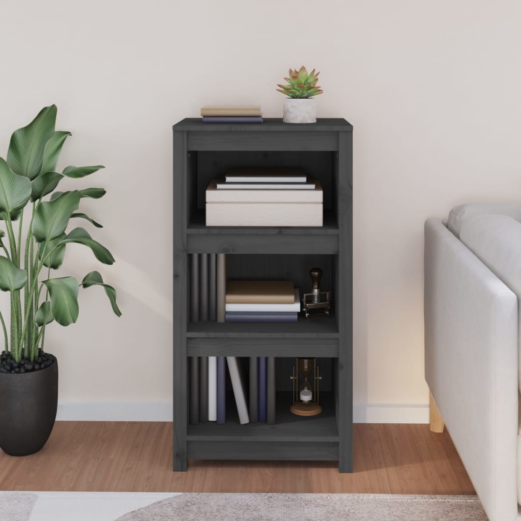 Bookshelf Grey 50x35x97 cm Solid Pine