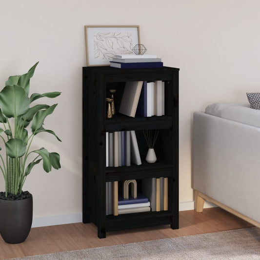 Bookshelf Black 50x35x97 cm Solid Pine