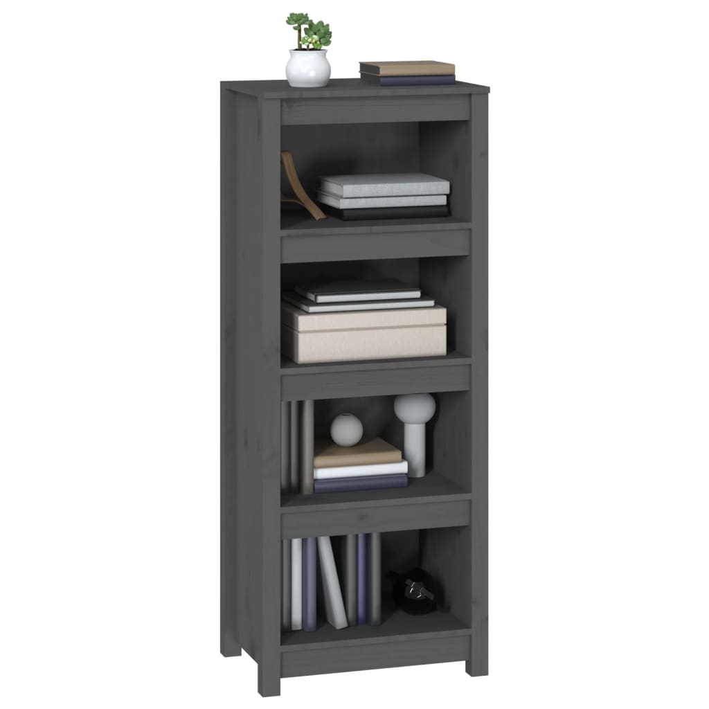 Bookshelf Grey 50x35x125.5 cm Solid Pine