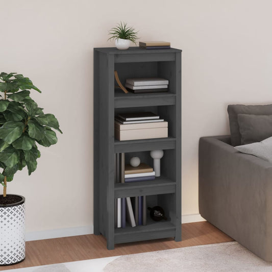 Bookshelf Grey 50x35x125.5 cm Solid Pine