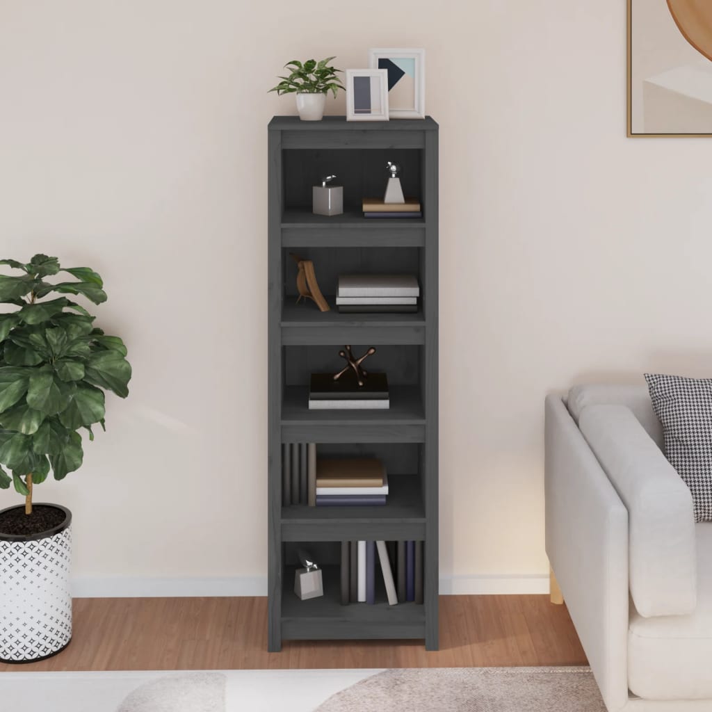 Bookcase Grey 50x35x154 cm Solid Pine