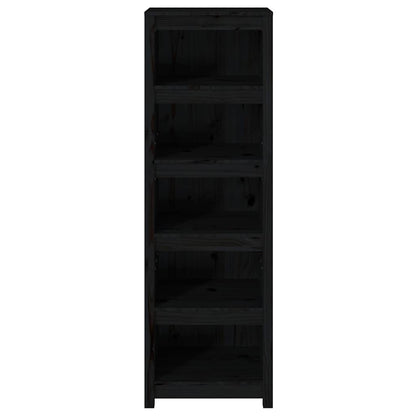 Bücherregal Schwarz 50x35x154 cm Massivholz Kiefer