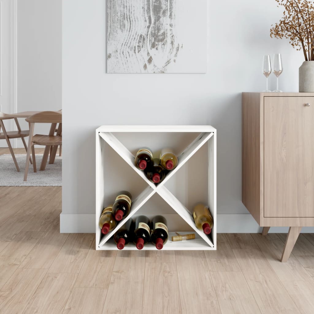 Casier à vin blanc 62x25x62 cm en bois de pin massif