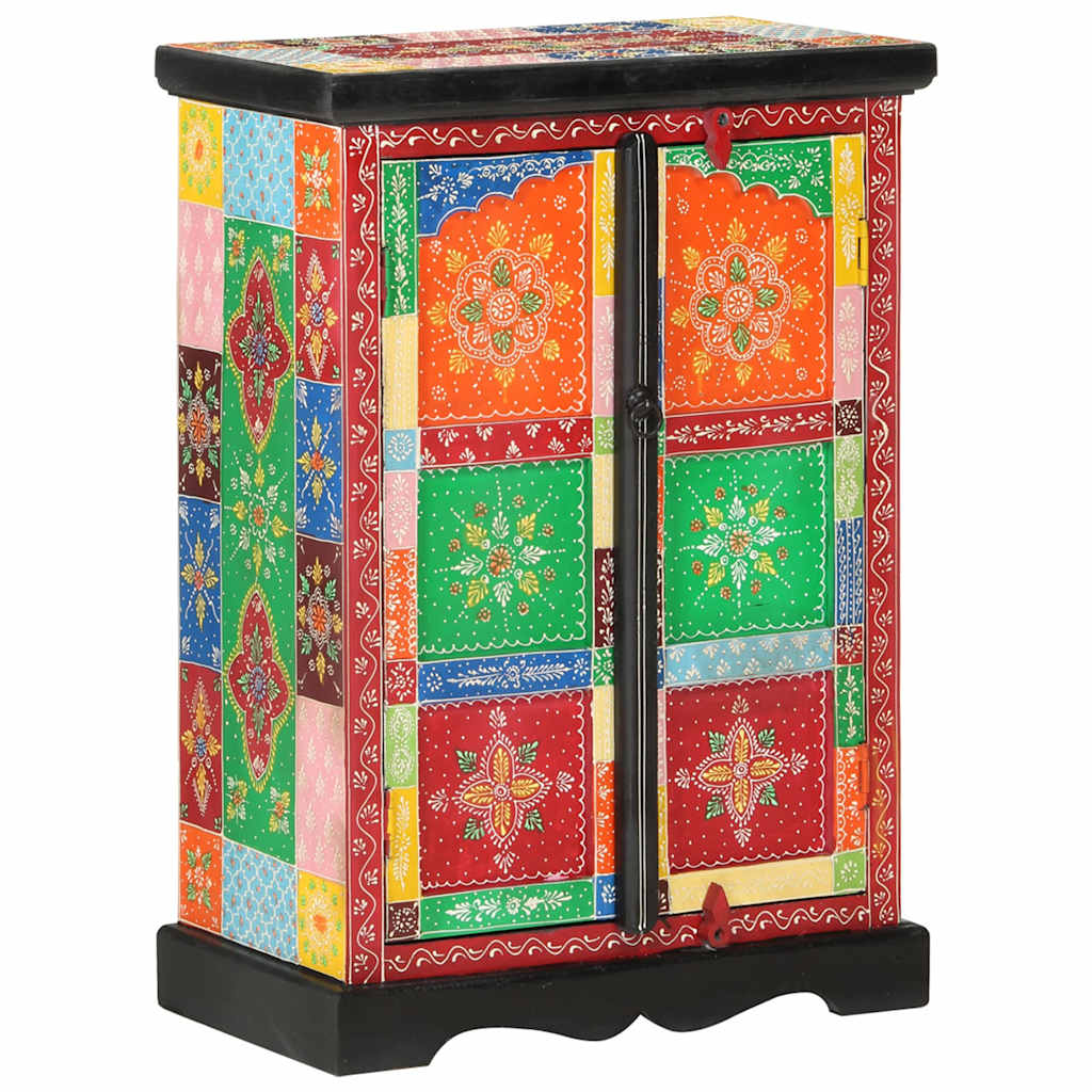 Sideboard Handbemalt mit Türen 53x30x75 cm Massivholz Mango
