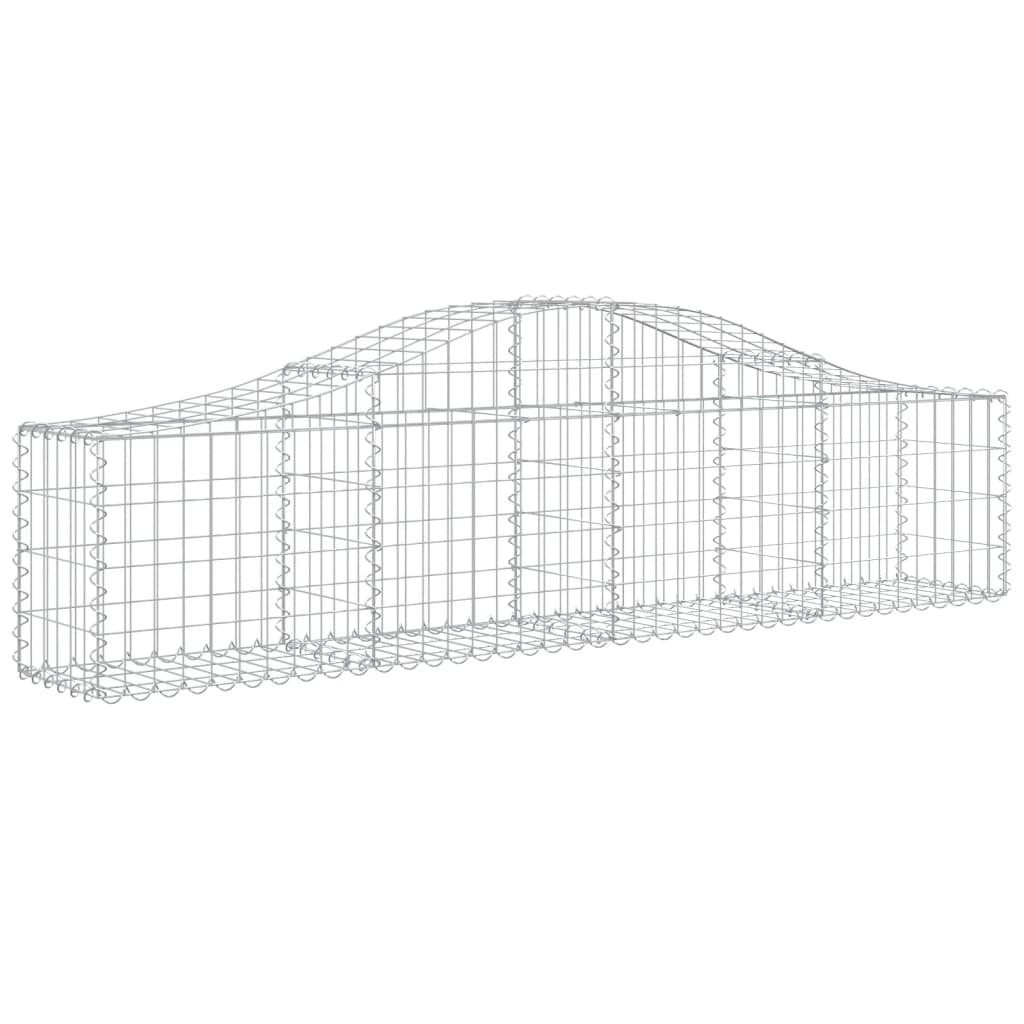 Gabionen mit Hochbogen 2 Stk. 200x30x40/60 cm Verzinktes Eisen