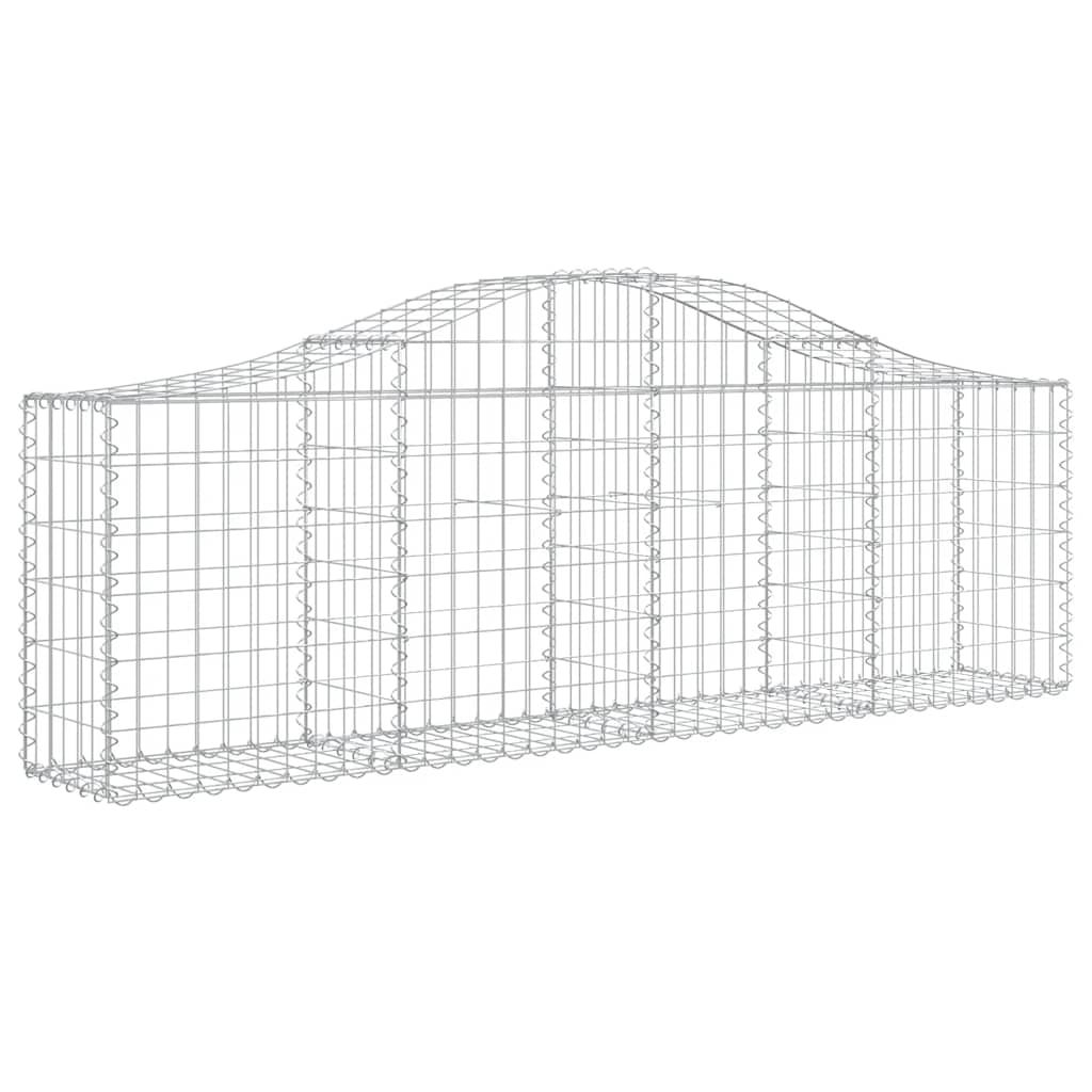 Gabionen mit Hochbogen 3 Stk. 200x30x60/80 cm Verzinktes Eisen