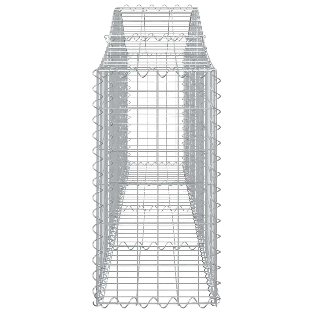 Gabionen mit Hochbogen 3 Stk. 200x30x60/80 cm Verzinktes Eisen