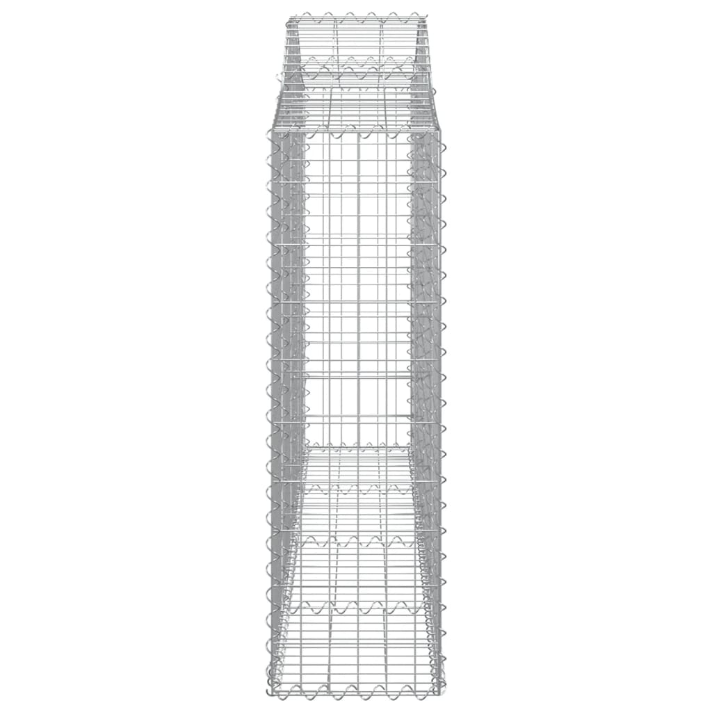 Gabionen mit Hochbogen 2 Stk. 200x30x100/120cm Verzinktes Eisen