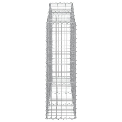 Gabionen mit Hochbogen 2 Stk. 200x30x100/120cm Verzinktes Eisen