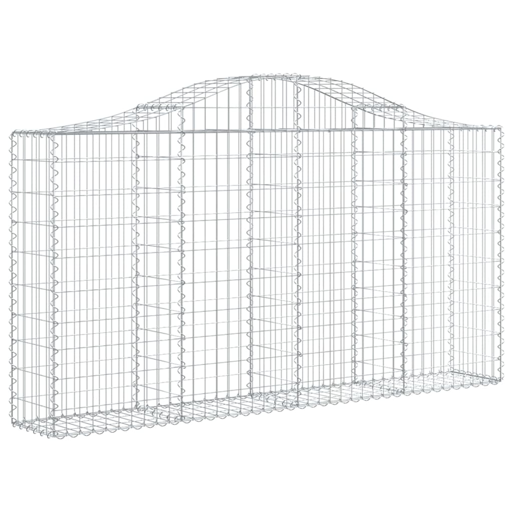Gabionen mit Hochbogen 3 Stk. 200x30x100/120cm Verzinktes Eisen
